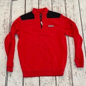 Vineyard Vines Martha's Vineyard Red Pullover Jumper 1/4 Zip Up Sweatshirt